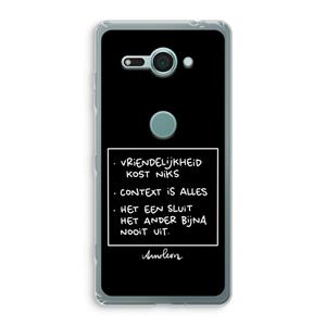CaseCompany Mijn Motto's: Sony Xperia XZ2 Compact Transparant Hoesje