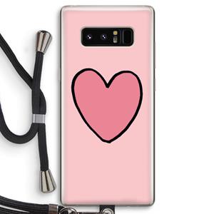 CaseCompany Hartje: Samsung Galaxy Note 8 Transparant Hoesje met koord