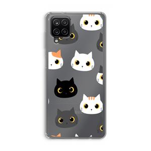 CaseCompany Katten: Samsung Galaxy A12 Transparant Hoesje