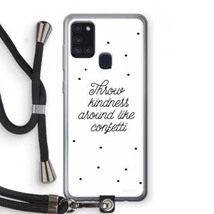CaseCompany Confetti: Samsung Galaxy A21s Transparant Hoesje met koord