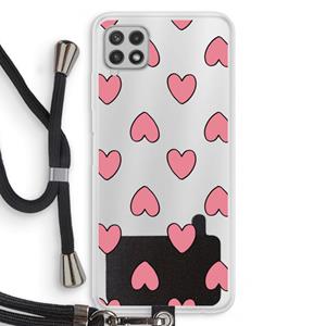 CaseCompany Ondersteboven verliefd: Samsung Galaxy A22 4G Transparant Hoesje met koord