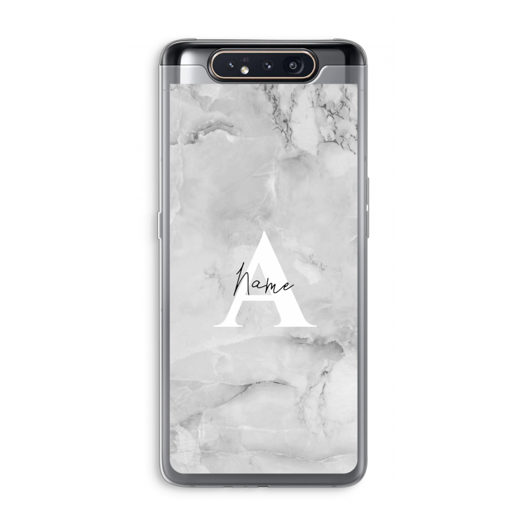 CaseCompany Ivory Marble: Samsung Galaxy A80 Transparant Hoesje