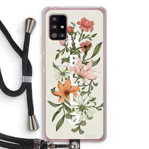 CaseCompany Hello bloemen: Samsung Galaxy A51 5G Transparant Hoesje met koord