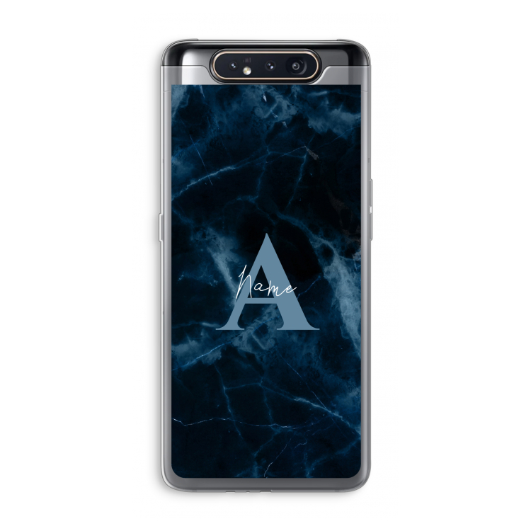 CaseCompany Midnight Marble: Samsung Galaxy A80 Transparant Hoesje