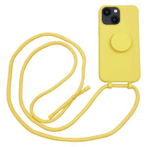 Hoyde Høyde - 2 in 1 Socket houder en Necklace Backcover hoes - iPhone 13 - Geel