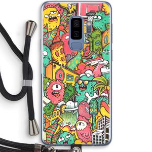 CaseCompany Vexx City: Samsung Galaxy S9 Plus Transparant Hoesje met koord