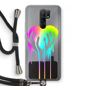 CaseCompany Hold My Heart: Xiaomi Redmi 9 Transparant Hoesje met koord