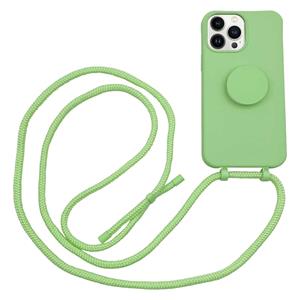 Hoyde Høyde - 2 in 1 Socket houder en Necklace Backcover hoes - iPhone 13 Pro - Lime Groen