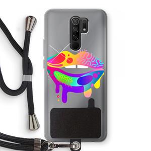 CaseCompany Lip Palette: Xiaomi Redmi 9 Transparant Hoesje met koord
