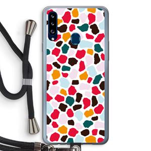 CaseCompany Colored Giraffe: Samsung Galaxy A20s Transparant Hoesje met koord