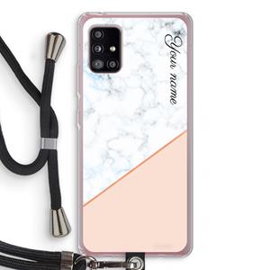 CaseCompany Marmer in stijl: Samsung Galaxy A51 5G Transparant Hoesje met koord