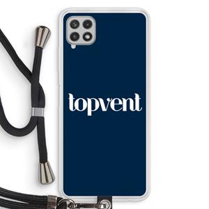 CaseCompany Topvent Navy: Samsung Galaxy A22 4G Transparant Hoesje met koord
