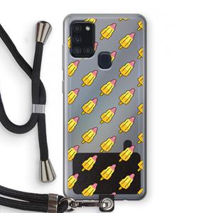 CaseCompany Waterijsjes: Samsung Galaxy A21s Transparant Hoesje met koord