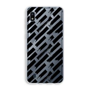 CaseCompany Zwarte vegen: Samsung Galaxy A10 Transparant Hoesje