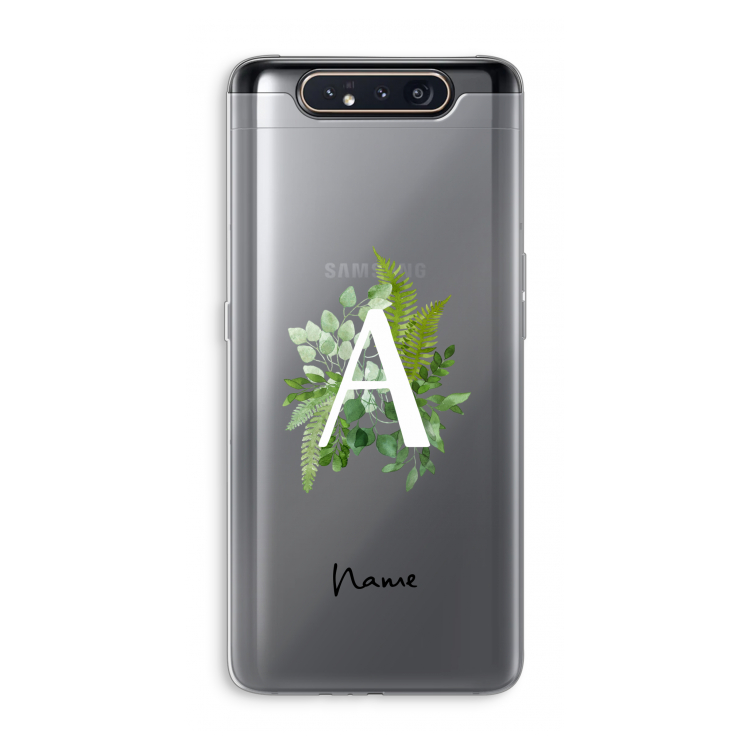 CaseCompany Green Brush: Samsung Galaxy A80 Transparant Hoesje