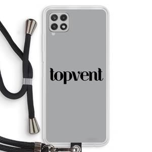 CaseCompany Topvent Grijs Zwart: Samsung Galaxy A22 4G Transparant Hoesje met koord