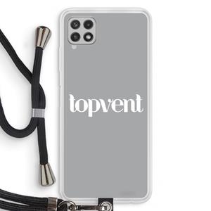 CaseCompany Topvent Grijs Wit: Samsung Galaxy A22 4G Transparant Hoesje met koord