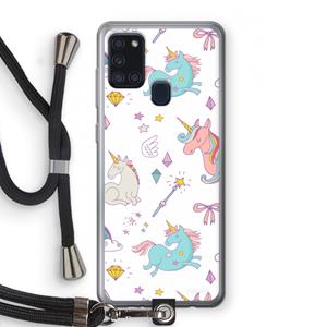 CaseCompany Fantasiewereld: Samsung Galaxy A21s Transparant Hoesje met koord