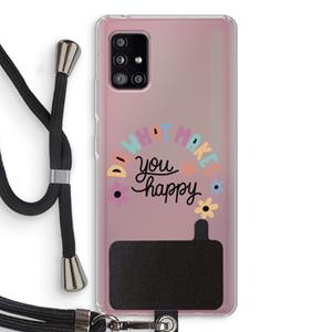 CaseCompany Happy days: Samsung Galaxy A51 5G Transparant Hoesje met koord