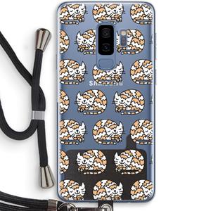CaseCompany Slapende poes: Samsung Galaxy S9 Plus Transparant Hoesje met koord
