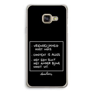 CaseCompany Mijn Motto's: Samsung Galaxy A3 (2016) Transparant Hoesje