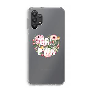 CaseCompany GRL PWR Flower: Samsung Galaxy A32 5G Transparant Hoesje