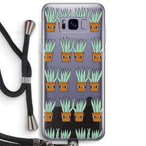 CaseCompany Sansevieria: Samsung Galaxy S8 Plus Transparant Hoesje met koord