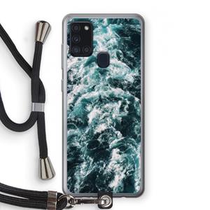 CaseCompany Zee golf: Samsung Galaxy A21s Transparant Hoesje met koord