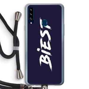 CaseCompany Biest: Samsung Galaxy A20s Transparant Hoesje met koord
