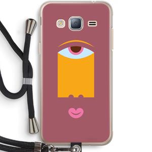 CaseCompany Mono V: Samsung Galaxy J3 (2016) Transparant Hoesje met koord