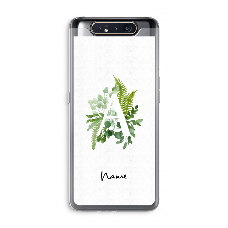 CaseCompany Green Brush: Samsung Galaxy A80 Transparant Hoesje