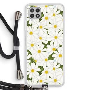 CaseCompany Summer Daisies: Samsung Galaxy A22 4G Transparant Hoesje met koord
