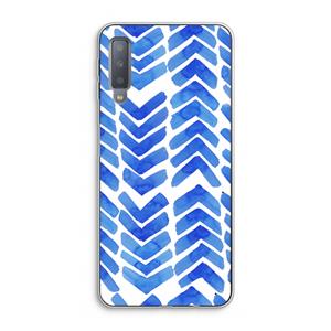 CaseCompany Blauwe pijlen: Samsung Galaxy A7 (2018) Transparant Hoesje
