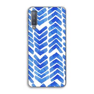 CaseCompany Blauwe pijlen: Samsung Galaxy A7 (2018) Transparant Hoesje