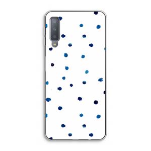 CaseCompany Blauwe stippen: Samsung Galaxy A7 (2018) Transparant Hoesje