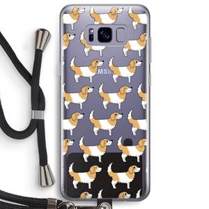 CaseCompany Doggy: Samsung Galaxy S8 Plus Transparant Hoesje met koord