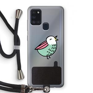 CaseCompany Birdy: Samsung Galaxy A21s Transparant Hoesje met koord
