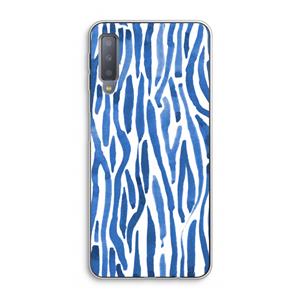 CaseCompany Blauwe nerven: Samsung Galaxy A7 (2018) Transparant Hoesje