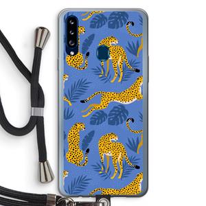 CaseCompany Luipaard: Samsung Galaxy A20s Transparant Hoesje met koord