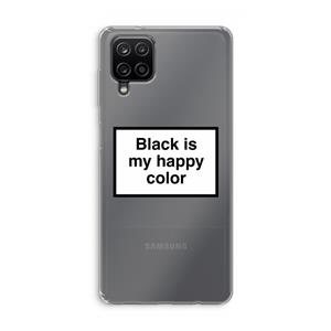 CaseCompany Black is my happy color: Samsung Galaxy A12 Transparant Hoesje