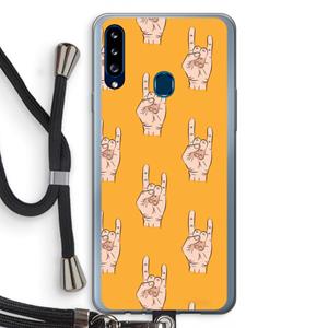 CaseCompany Rock: Samsung Galaxy A20s Transparant Hoesje met koord