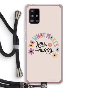 CaseCompany Happy days: Samsung Galaxy A51 5G Transparant Hoesje met koord
