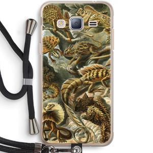CaseCompany Haeckel Lacertilia: Samsung Galaxy J3 (2016) Transparant Hoesje met koord