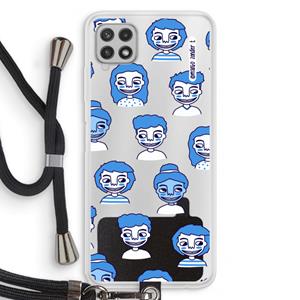 CaseCompany Gezichtjes: Samsung Galaxy A22 4G Transparant Hoesje met koord
