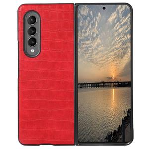 Lunso Samsung Galaxy Z Fold4 - Croco patroon cover hoes - Rood