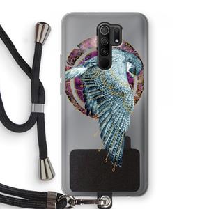 CaseCompany Golden Falcon: Xiaomi Redmi 9 Transparant Hoesje met koord