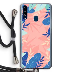 CaseCompany Tropisch: Samsung Galaxy A20s Transparant Hoesje met koord