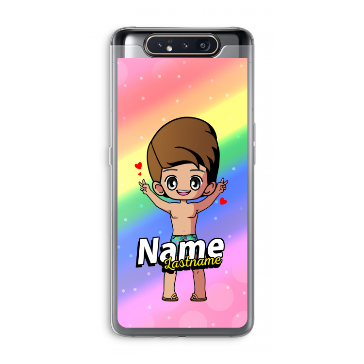 CaseCompany Chibi Maker man: Samsung Galaxy A80 Transparant Hoesje