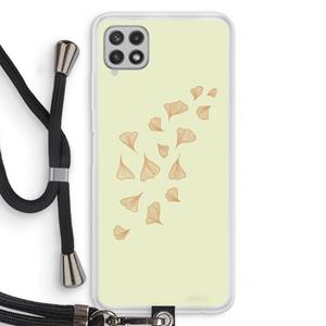 CaseCompany Falling Leaves: Samsung Galaxy A22 4G Transparant Hoesje met koord