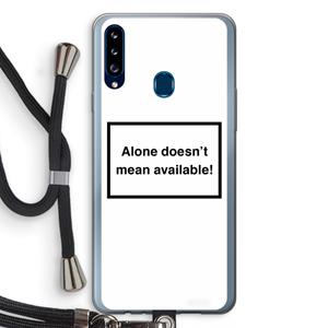 CaseCompany Alone: Samsung Galaxy A20s Transparant Hoesje met koord